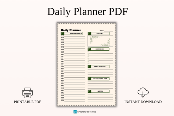 Download Daily Planner PDF Printable Bundle - Pdf printable Collection