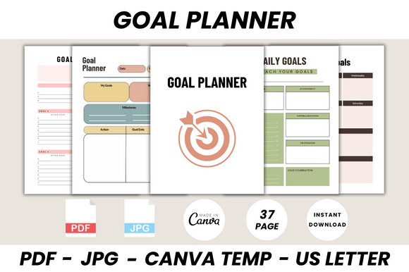 Download Goal Planner Canva Template - Premium Resources