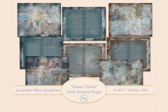 Download Ocean Travel Junk Journal Papers, Tags - Ocean Collection