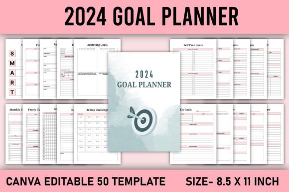 Download 2024 Goal Planner Canva Template - Premium Resources