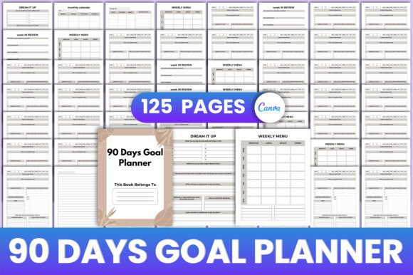Download 90 Days Goal Planner Canva Interior - Premium Resources