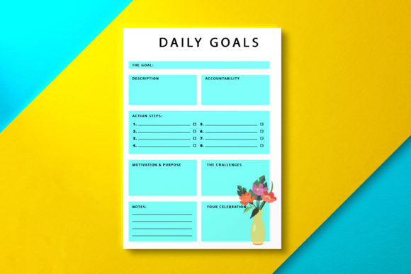 Download Daily Goal Planner Aquamarine - Goal planner Collection